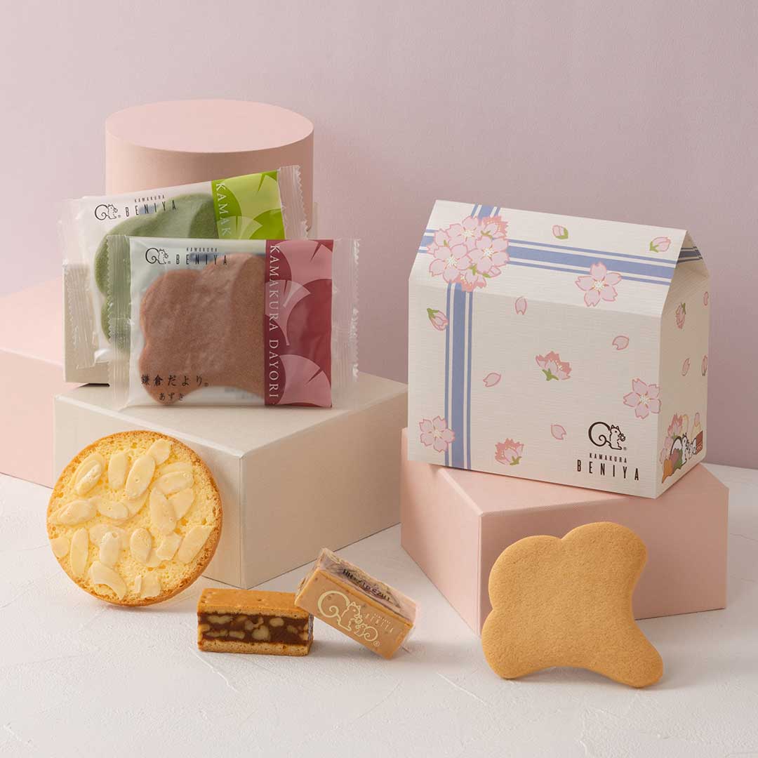 詰合せ01 ハウス型BOX(2026春)(クルミッ子2個 あじさい1枚 鎌倉だより3枚)