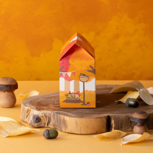 【販売終了】詰合せ01 ハウス型BOX(2024紅葉)(クルミッ子2個 あじさい1枚 鎌倉だより3枚)